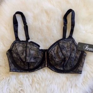 Felina Non Padded Black Lace Underwire Demi Bra